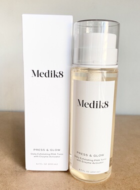 现货！美国Medik8 Press&Glow PHA果酸焕肤水发光水化妆水200ml