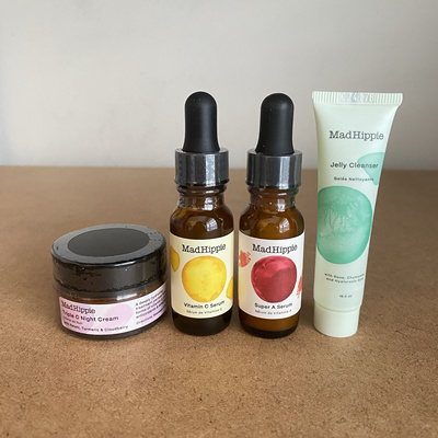 美国Mad Hippie疯狂嬉皮 维A维C精华VC三重晚霜洁面亮肤保湿套装