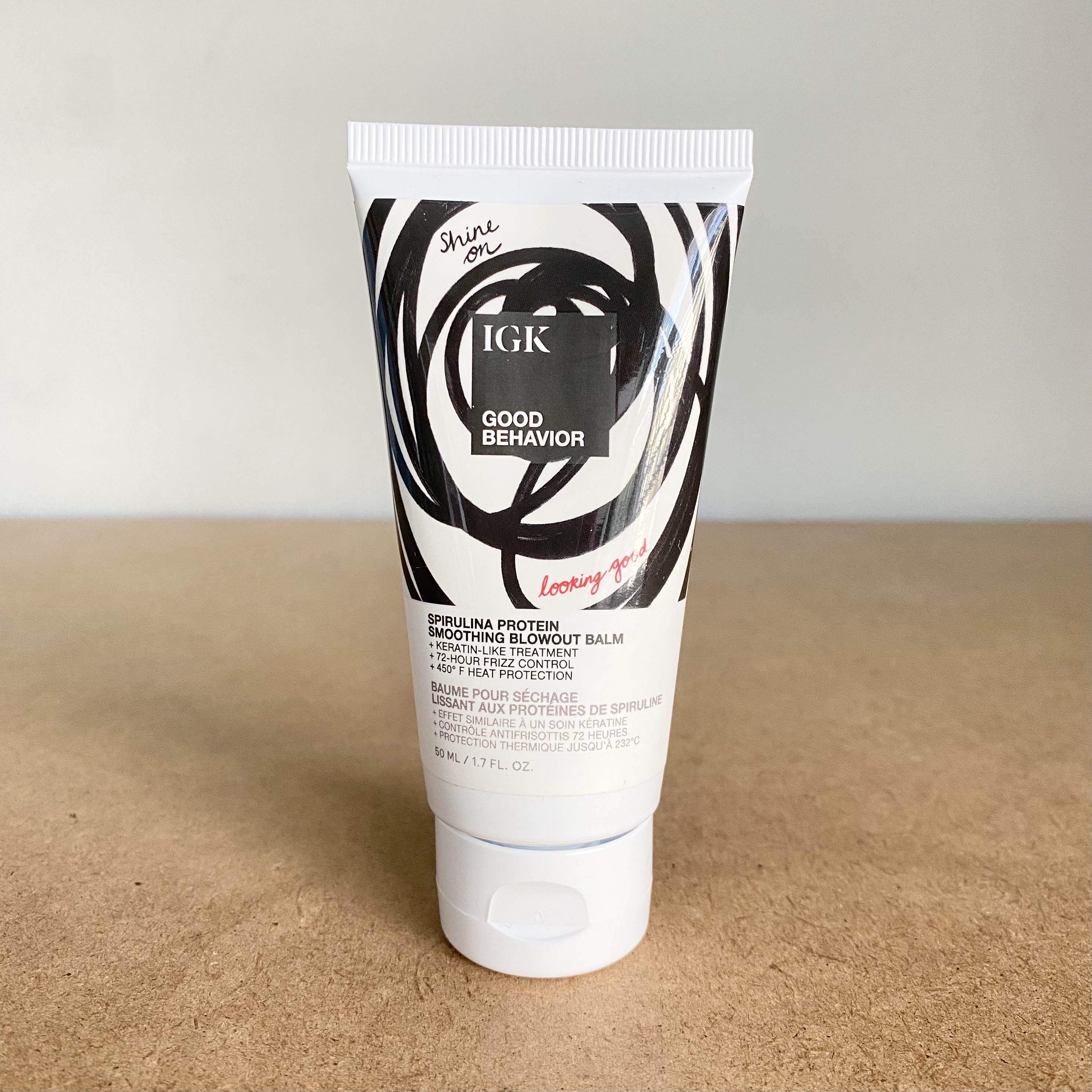 美国IGK Good Behavior螺旋藻蛋白顺滑吹风造型膏50ml修护抗毛糙