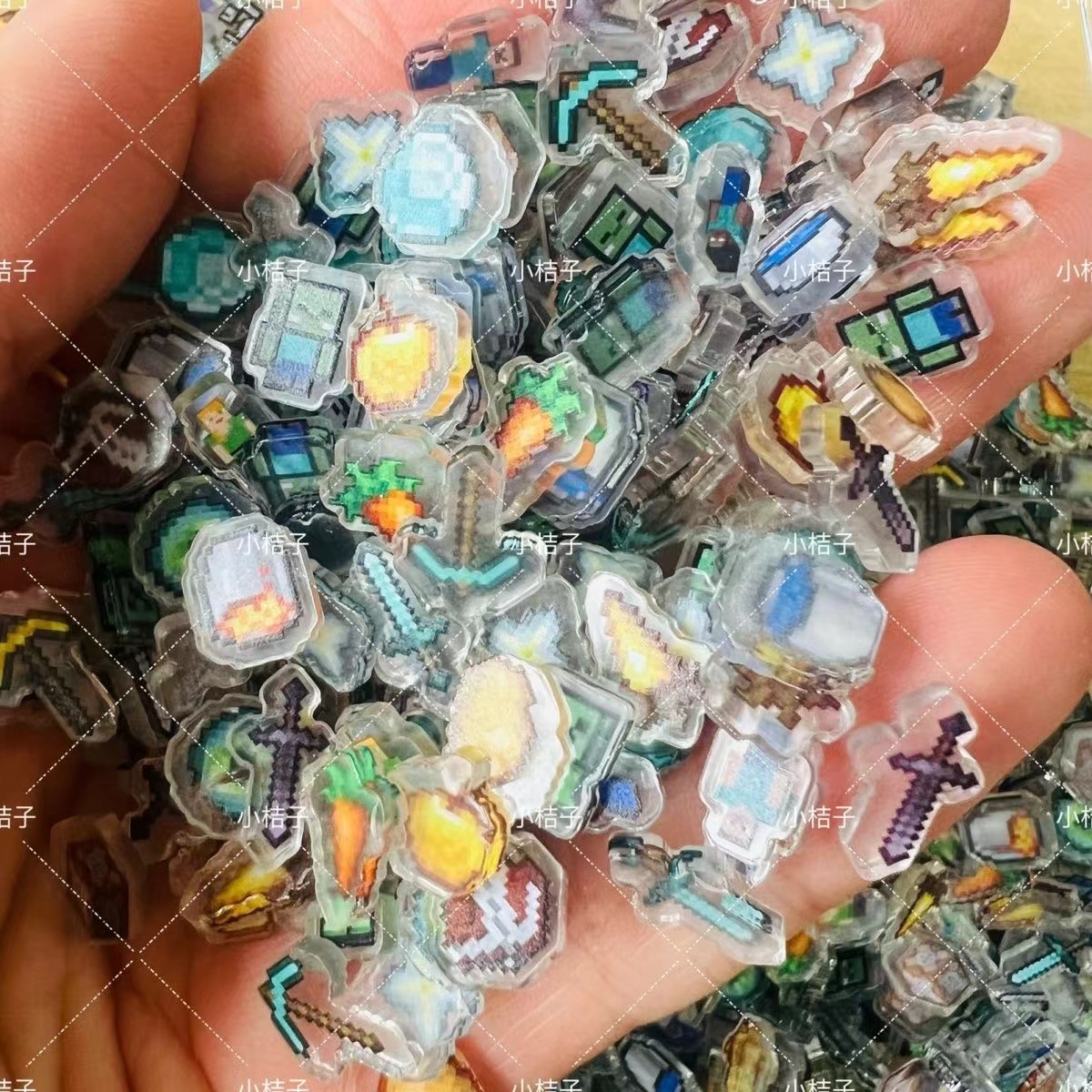 1cm2cm我的世界小片片亚克力手工diy耗材亚克力贴片迷你混装批发