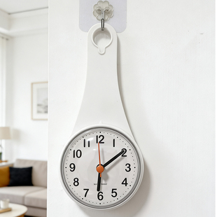 浴室钟表日韩静音吸盘式 防水吸墙挂钟厨房简约冰箱时间硅胶贴钟