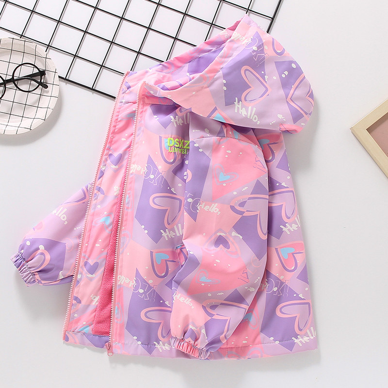 女童2025新款外套加绒加厚夹克洋气春秋连帽上衣女孩冲锋衣防风衣,童装/婴儿装/亲子装,儿童冲锋衣,淘宝优惠券,粉丝福利购,淘宝优惠卷