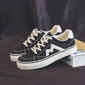 人本帆布鞋 男韩版 透气软底百搭休闲板鞋 2026年新款 黑色低帮学生鞋