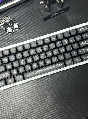 黑色《猫眼石Max》键帽弦月雾面透光个性PC磨砂质感原厂alice十字