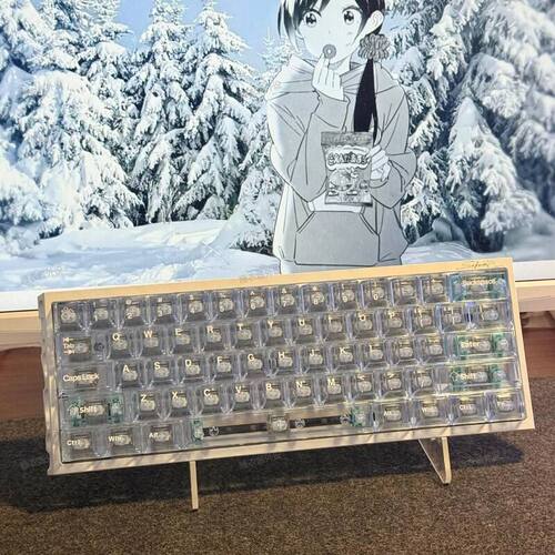 冰川蓝PC透明键帽移印原厂透光适配wooting 美加狮迈从等磁轴键盘