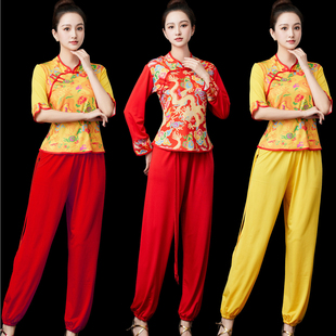 打鼓演出服民族锣鼓队腰鼓大鼓水鼓舞蹈服中国风喜庆龙纹套装新款