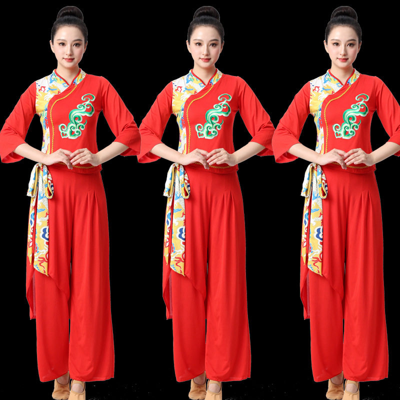 广场舞服装套装春夏陕北秧歌舞女腰鼓伞舞表演服民族风演出服长袖,运动/瑜伽/健身/球迷用品,广场舞套装,淘宝优惠券,粉丝福利购,淘宝优惠卷