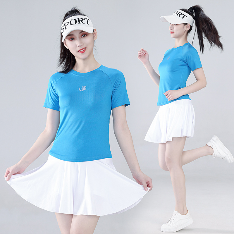 运动速干套装女跑步健身衣服装备短袖夏季t恤上衣衣团体健身服装