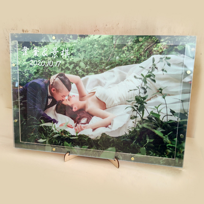 签名板册透明庆爱心木片创意照片