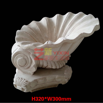 砂岩喷水雕塑浮雕圆雕/动物系列室内外装饰品/砂岩喷水贝壳
