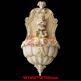 新款人造砂岩浮雕园林景观欧式人物雕塑室内外天使喷水池摆件定制