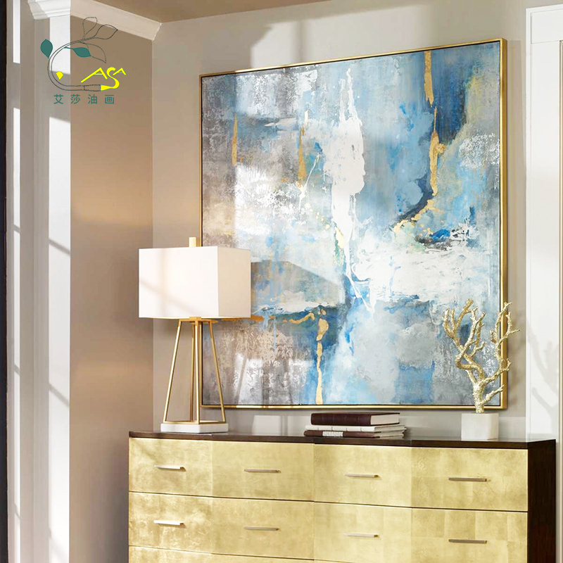 高级手绘抽象画磨砂立体美式个性