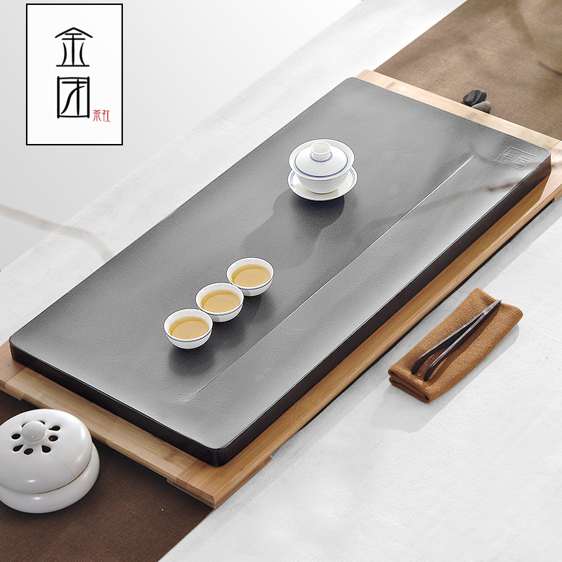 乌金石茶盘整块天然小茶海茶托盘