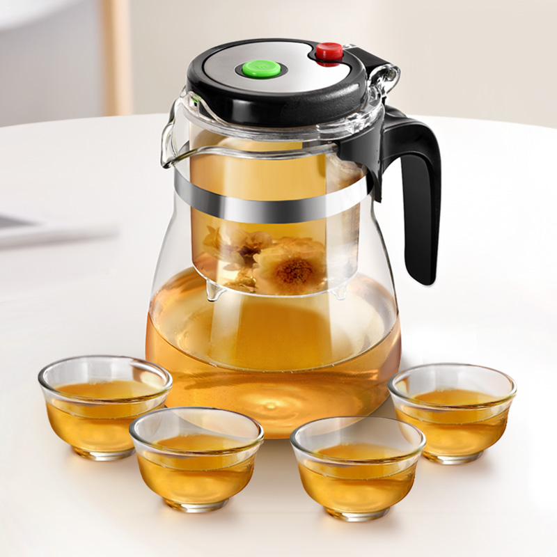 飘逸杯耐热玻璃泡茶壶大号加厚过滤花茶具水杯家用大容量茶水分离