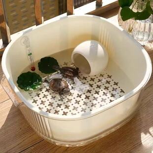 家用乌龟饲养缸客厅宿舍双层换水方便办公桌面造景缸小型巴西龟缸