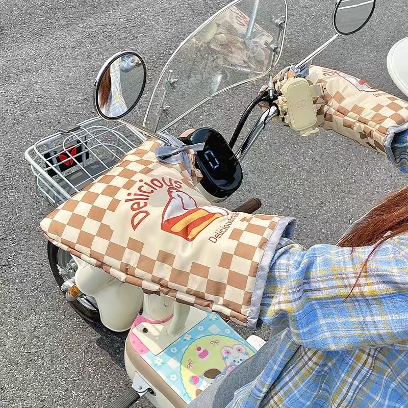 电动车加绒手把套防风防水