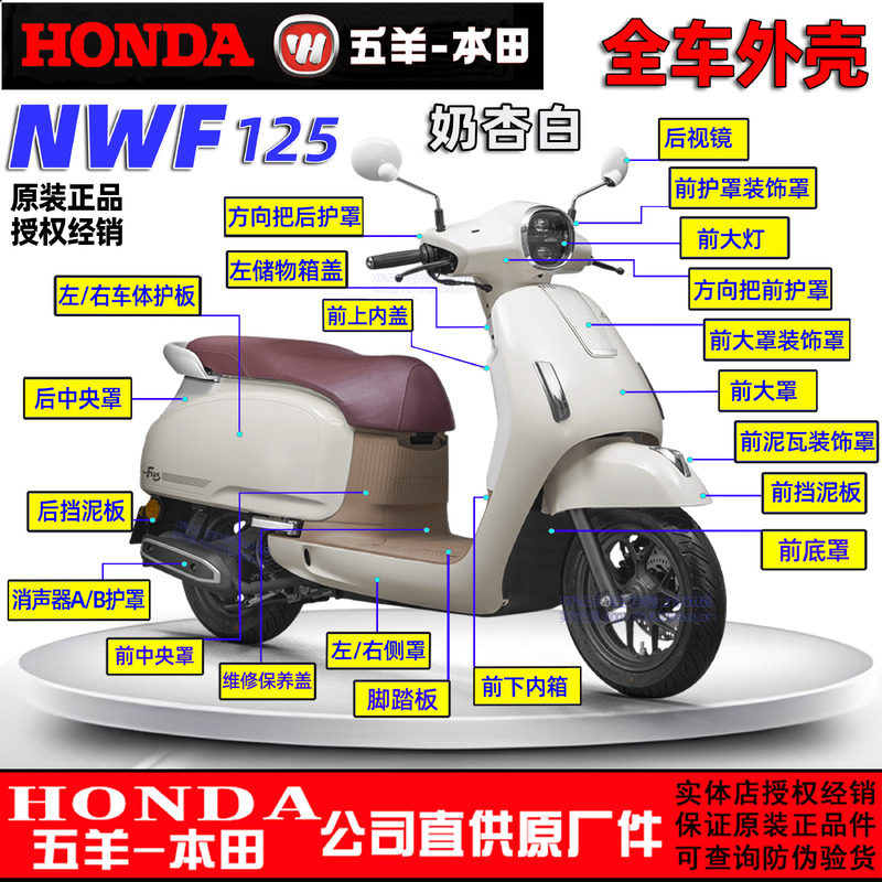 五羊本田NWF125全车外壳F125大罩面板边条灯箱侧罩前围前瓦塑料件