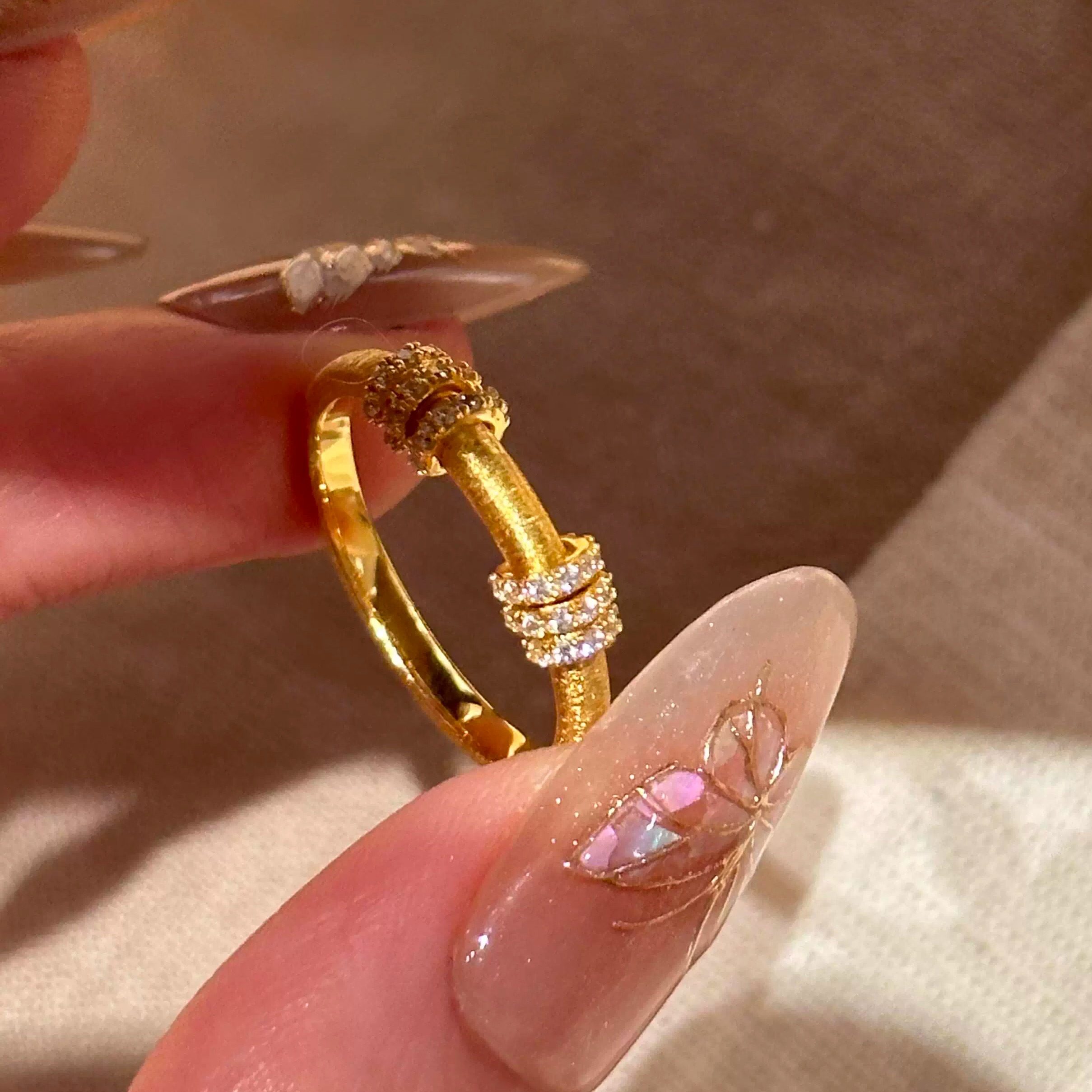 S925纯银！跑环戒指拉丝工艺意式风情轻奢时尚轻质高级纯银戒指