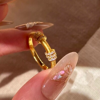 S925纯银！跑环戒指拉丝工艺意式风情轻奢时尚轻质高级纯银戒指