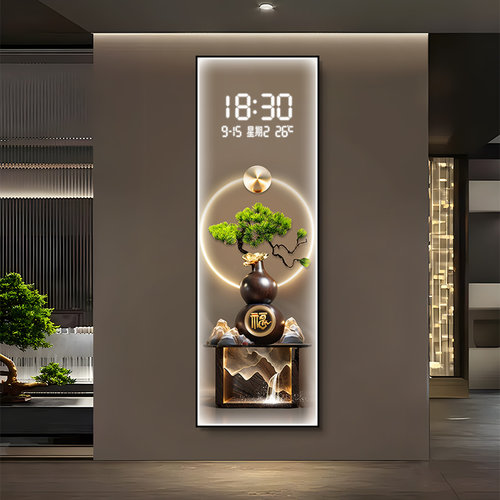 钟表挂钟客厅玄关装饰画2025年新