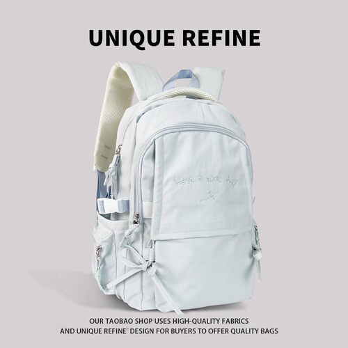 0123#新品 纯色双肩包女大容量2026新款高颜值书包初中高中生背包