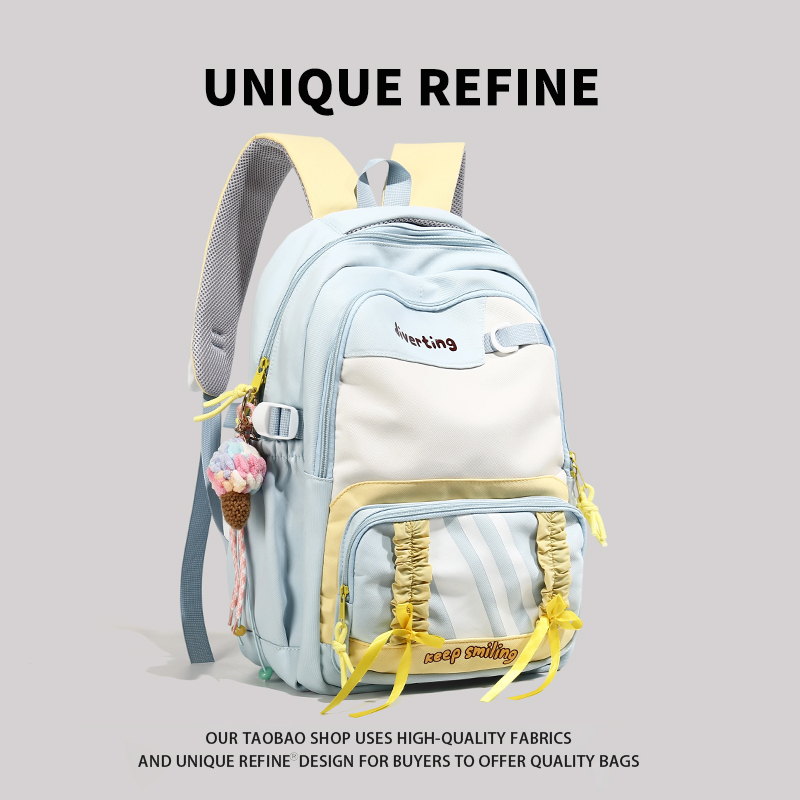 1029#新品 双肩包女小清新初中生背包双肩小学生大容量学院风书包