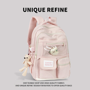 0108#新品 背包双肩女初中生高中生大容量校园书包2026新款双肩包