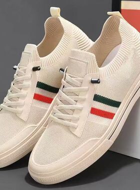 新款一脚蹬男鞋夏季薄款潮鞋针织网布鞋男士夏天休闲防滑百搭新款