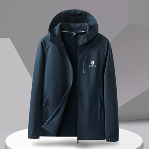 布来亚克户外软壳衣男士冲锋衣外套2023新款秋冬季加绒连帽夹克男