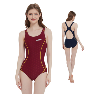 旗雷特泳衣女三角连体鱼鳞训练竞速运动游泳健身显瘦泳装速干低胯