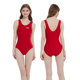 游泳衣女士专业训练红色低胯连体比赛竞速泳衣U型背馆温泉带胸垫