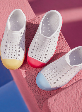native Jefferson童鞋时尚夜光洞洞鞋果冻鞋夏季沙滩鞋包头凉鞋潮