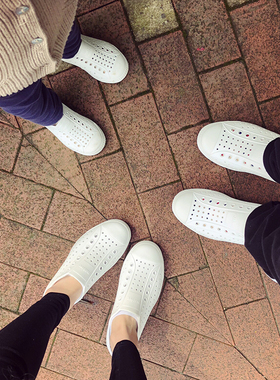 正品native洞洞鞋Jefferson亲子经典时尚百搭纯色平底包头EVA凉鞋