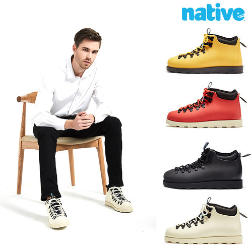 native马丁靴加绒防水保暖高帮鞋