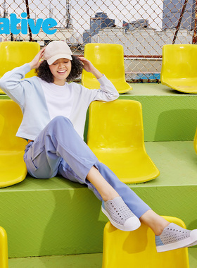 native洞洞鞋Jefferson梯度条纹拼色夏季包头沙滩鞋平底休闲凉鞋