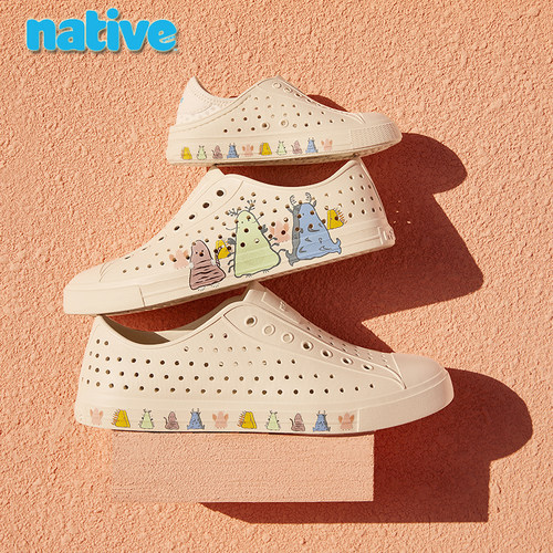 native洞洞鞋亲子款包头凉鞋平底