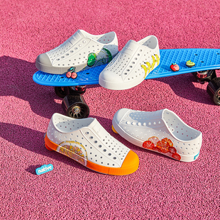Jefferson童鞋 男女童夏季 native 水果印花洞洞鞋 沙滩鞋 包头凉鞋