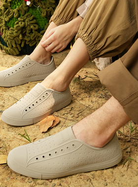 native Jefferson植绒款休闲鞋新款一脚蹬单鞋时尚平底休闲轻乐鞋