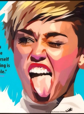 麦莉·赛勒斯 Miley Cyrus 泰国 Famous Pop波普艺术装饰挂画