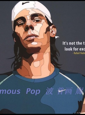 拉菲尔纳达尔Nadal/罗杰费德勒Federer/阿加西Agassi网球明星挂画