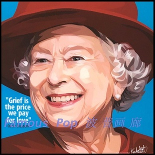 泰國(guó)掛畫(huà)英國(guó)女王伊莉莎白二世QueenElizabethII 戴安娜王妃Diana