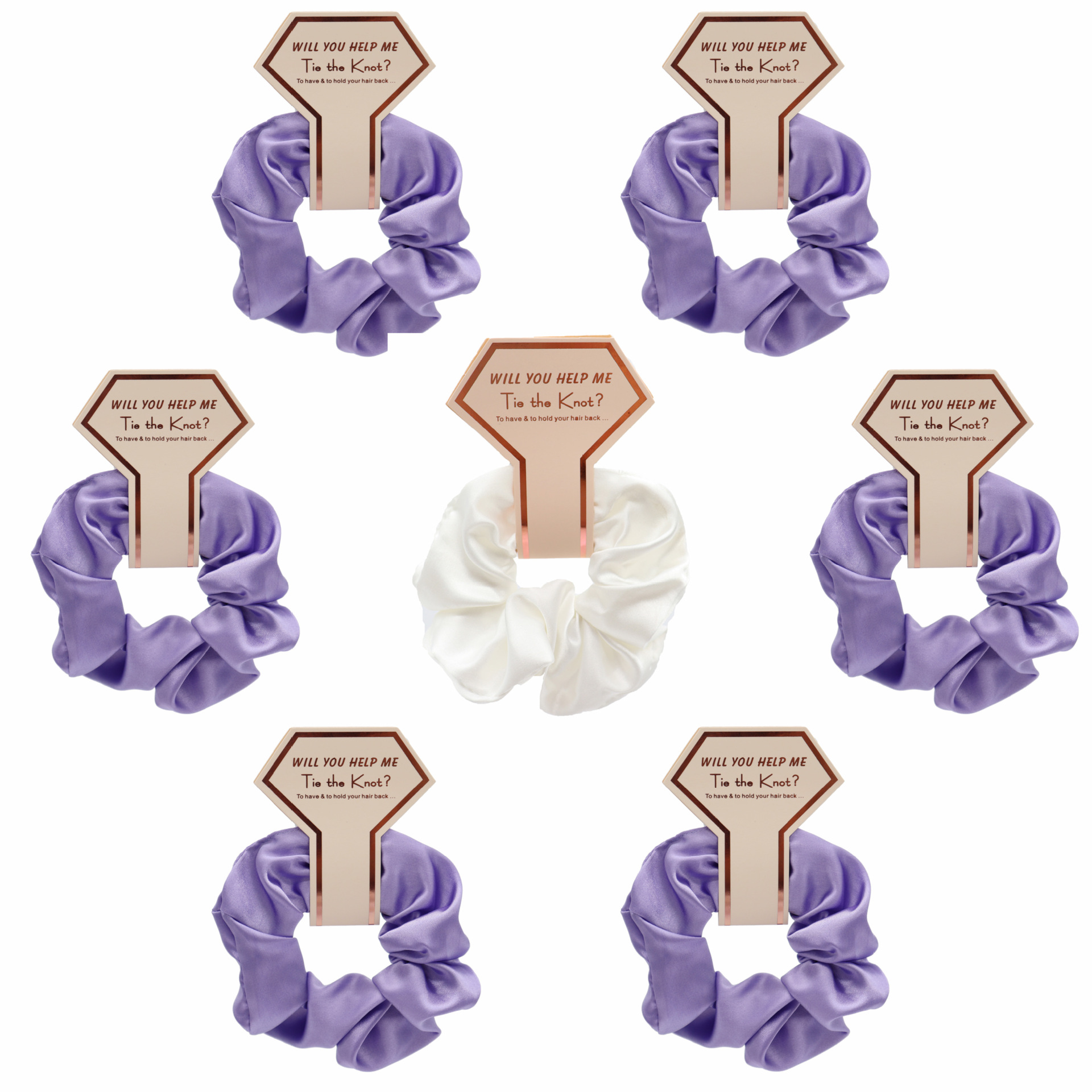 爆款发饰仿真丝大肠发圈女婚礼派对时尚伴娘发带套装缎面发绳