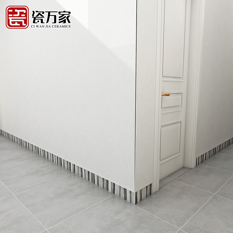 北欧水泥风仿古阳台厨房门槛石灰色过门石现代客厅踢脚线腰线瓷砖