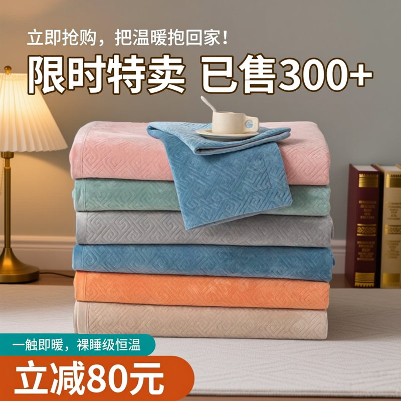 冬季保暖一面绒一面棉床盖三件套宝宝绒绗缝被加绒双面夹棉床单