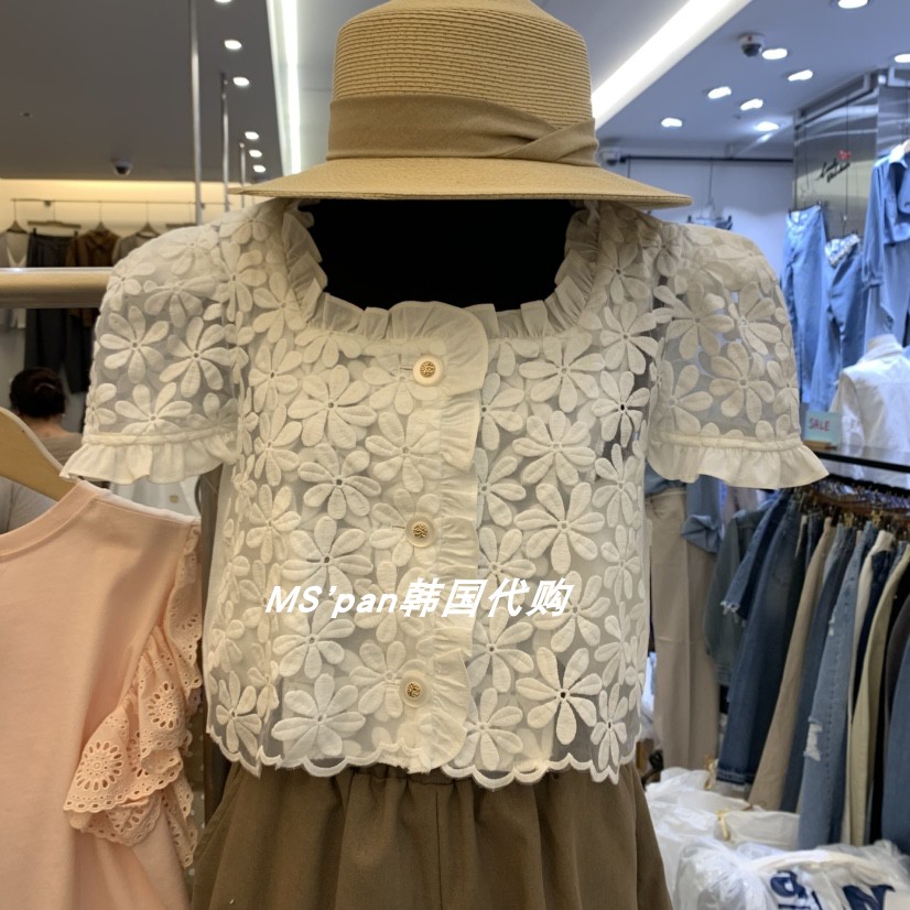 直邮 韩国东大门代购女装2025夏季新款甜美花朵洋气百搭上衣