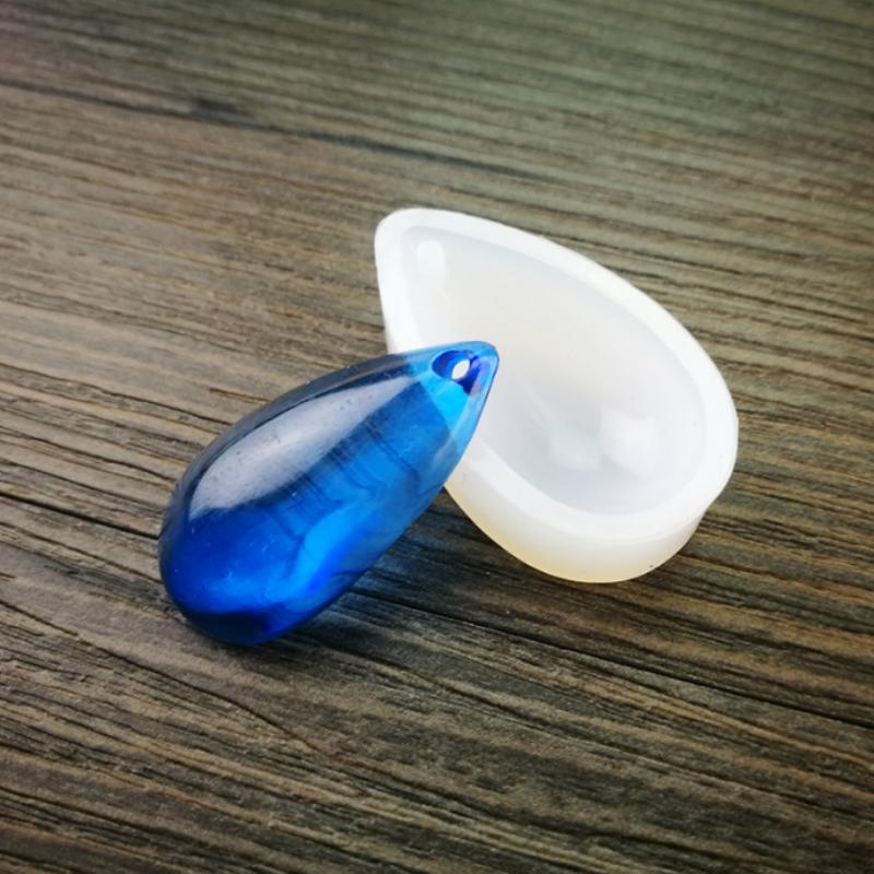 树脂胶滴胶手工diy材料包水滴菱形吊坠带孔胎毛挂坠饰品硅胶模具