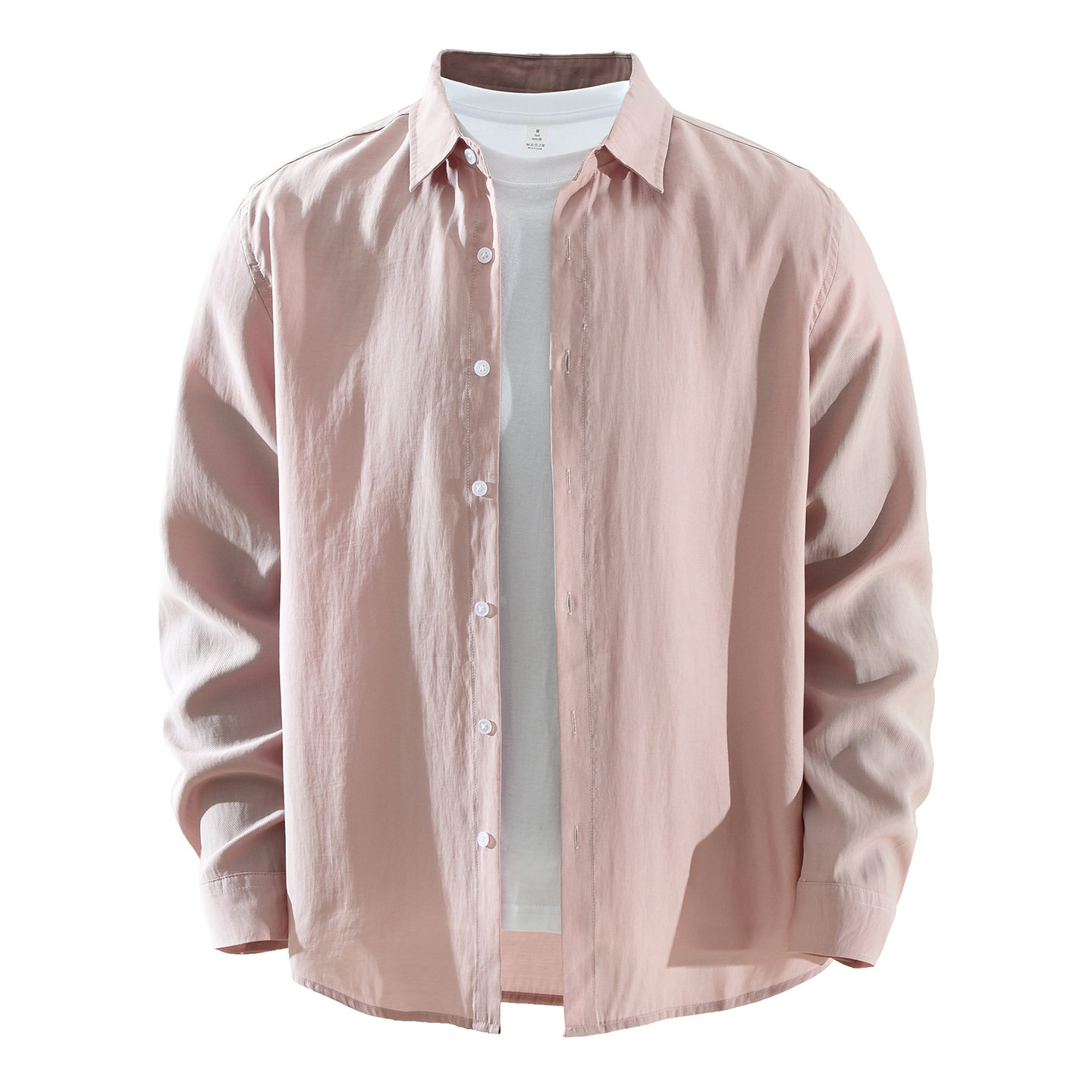 日系简约2026新款粉色长袖衬衫男士时尚百搭文艺休闲宽松上衣7785,男装,衬衫,淘宝优惠券,粉丝福利购,淘宝优惠卷