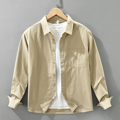 长袖衬衫男宽松百搭潮牌