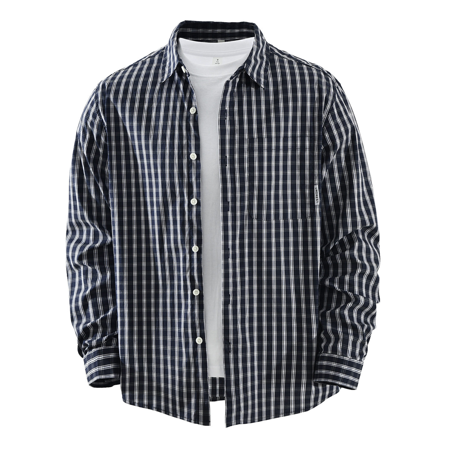 潮流条纹格子长袖衬衫男士2026春季时尚百搭文艺休闲宽松上衣7919,男装,衬衫,淘宝优惠券,粉丝福利购,淘宝优惠卷