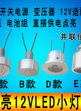 12vled灯超亮直流12v灯珠强光迷你小灯泡12伏低压设备照明小射灯